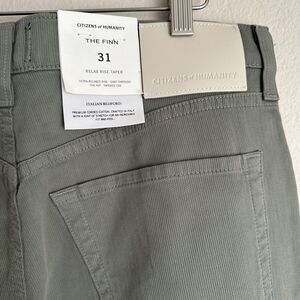 Citizens of Humanity Pants Mens 31 Green The Finn Relaxed Straight 31x29‎ New